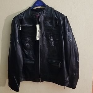 Jessica London Genuine Leather Moto Jacket Size 16